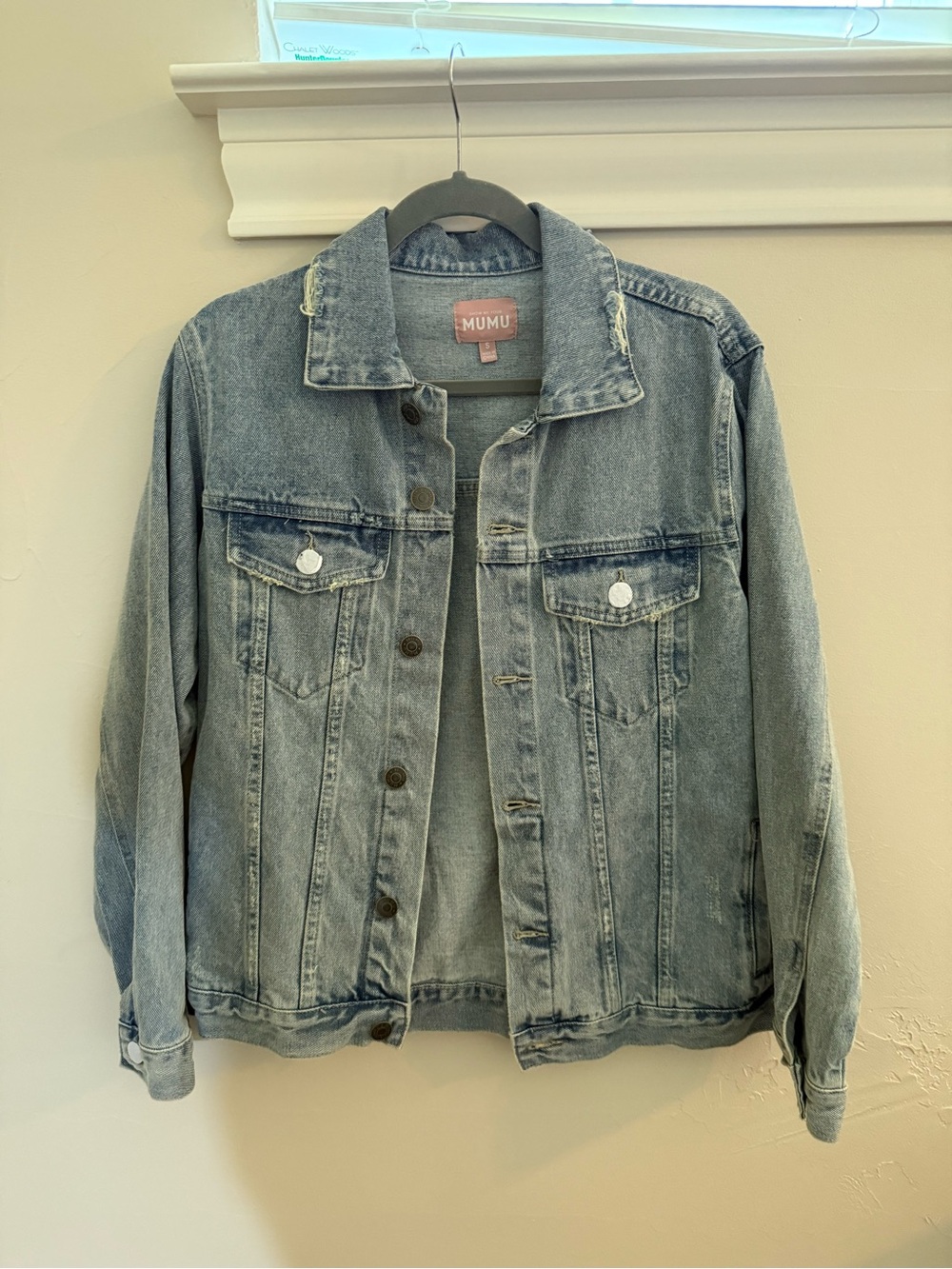Show Me Your Mumu Dover Denim Distressed Jacket